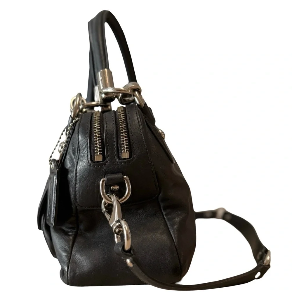 COACH Kristen Black Leather Satchel bag 22304